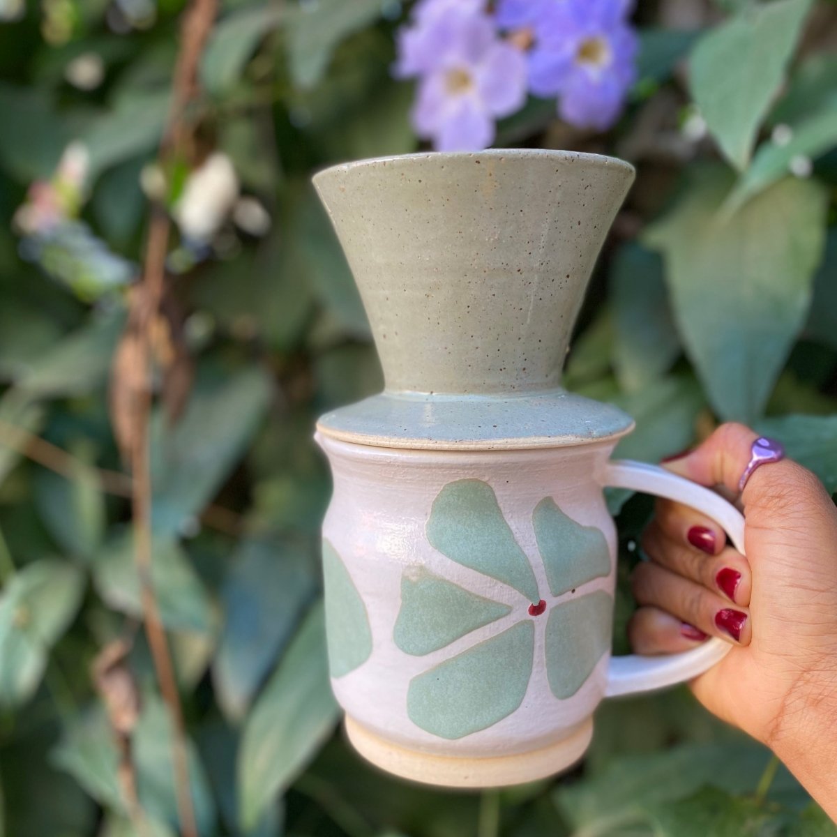 CASAREVIVA - Jarra e Coador de Cerâmica Verde - CASAREVIVA - ceramica